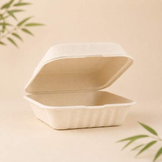 Sugarcane Bagasse Clamshell Container